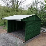 Forest green field shelter