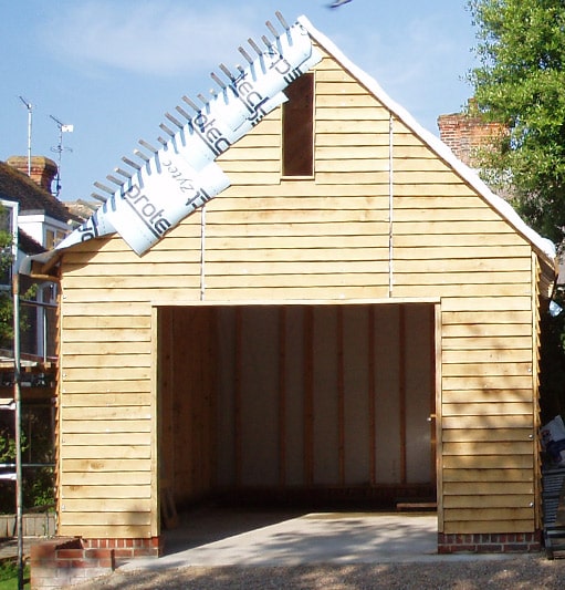 J28-3 oak frame garage devon