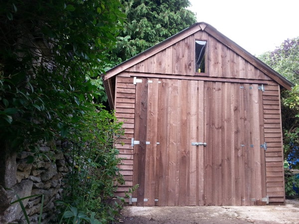 J34-2 single garage steel box profile roof