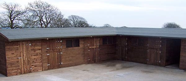 Timber horse stables