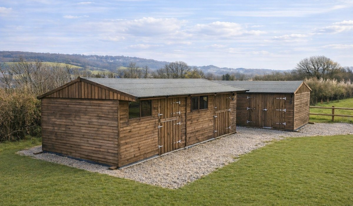 Timber horse stables built from Bulgarian spruce