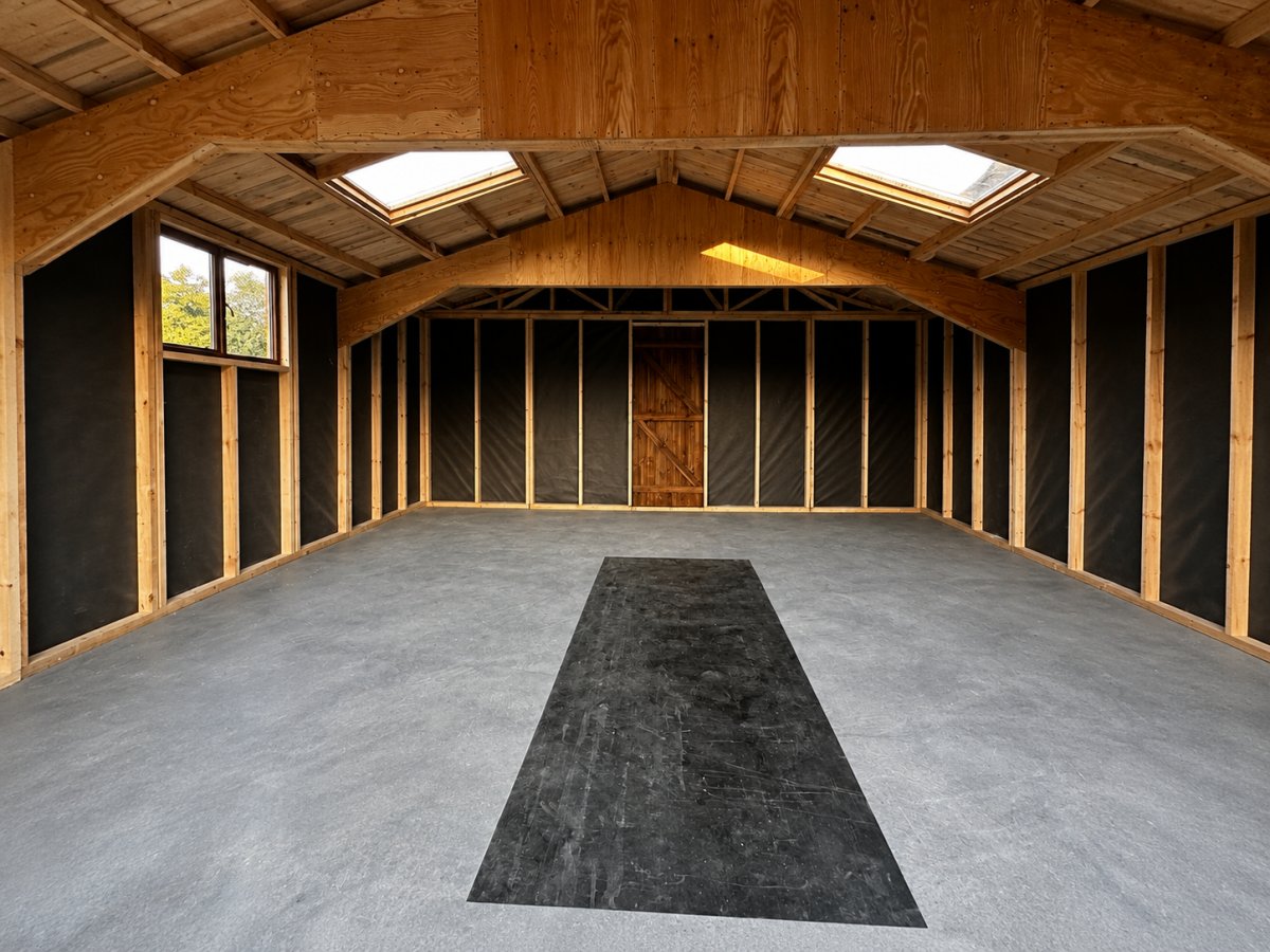 Garage with pit interior